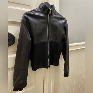 JOSEPH bis Black Moto Sheepskin Leather Vintage Jacket M